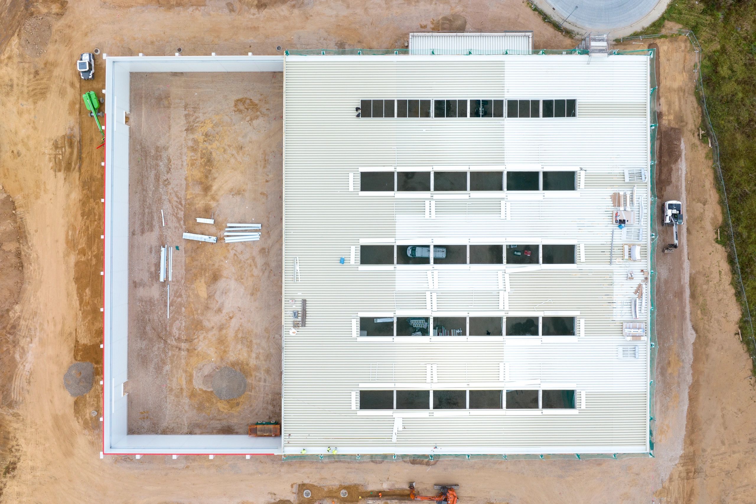Commercial construction site overview