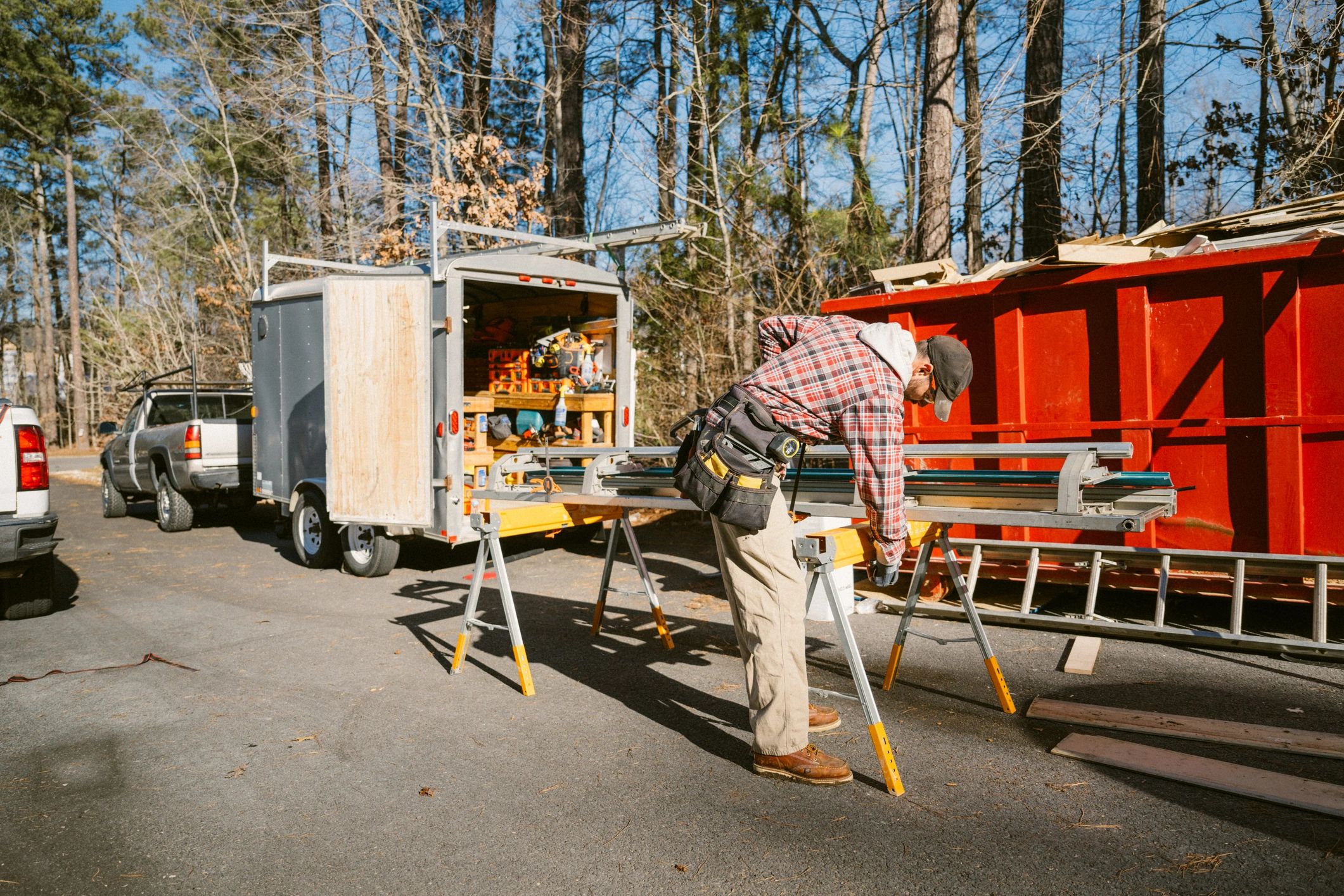 Technician working on commercial building systems